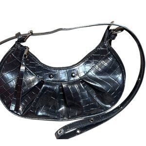 Crocodile Pattern Shoulder Bag EUC